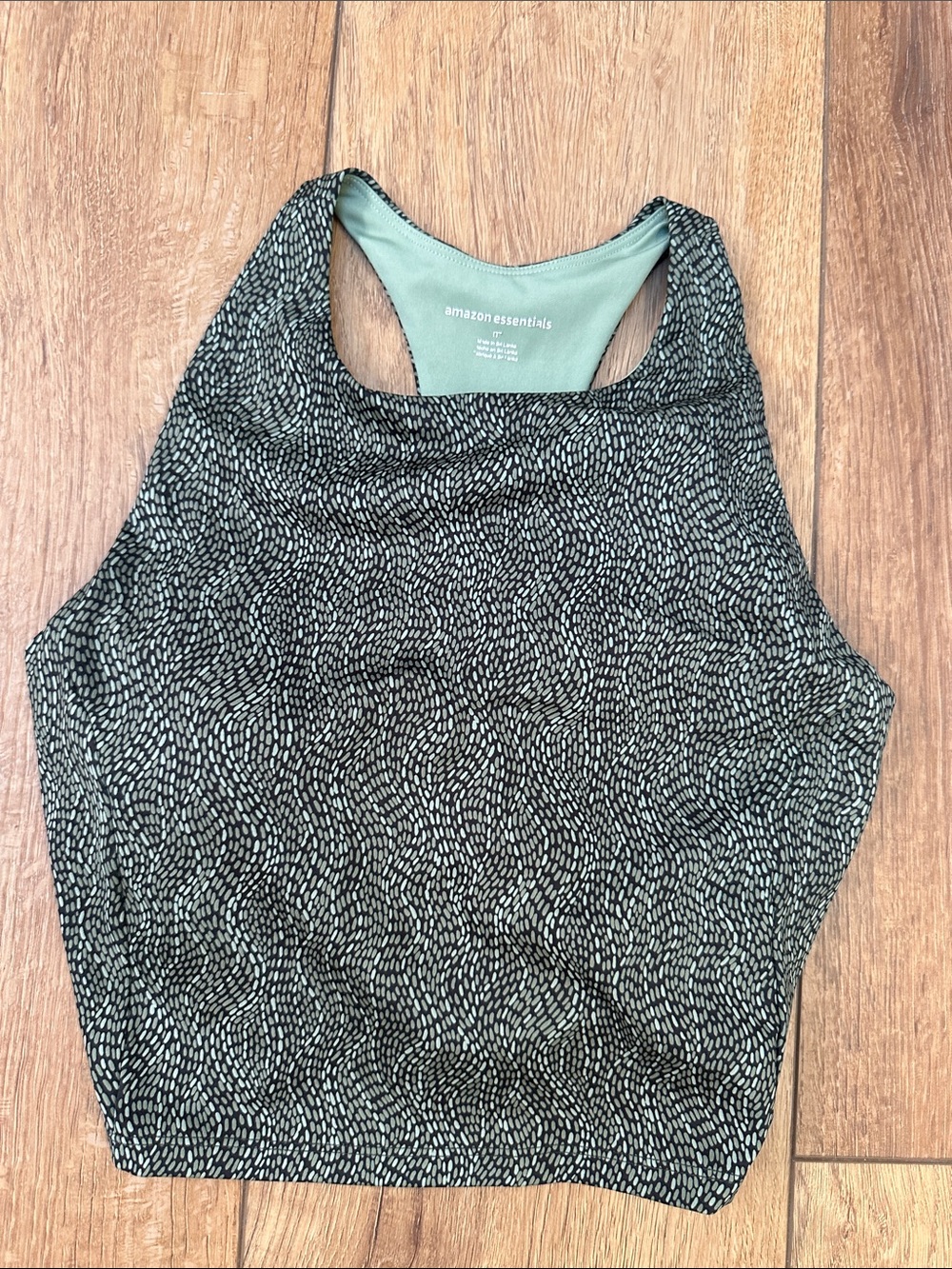 Amazon Essentials Black and Light Green Patterned Racerback Tank